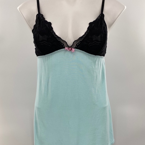10 E Betsey Johnson Intimates Teal Chemise Nightie Sm - Picture 2 of 9